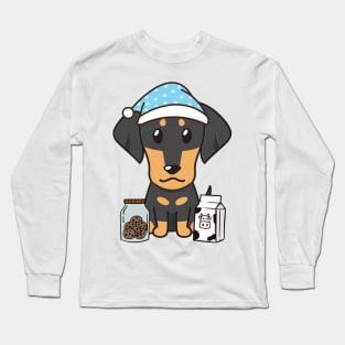 Funny dachshund is having a midnight snack Long Sleeve T-Shirt